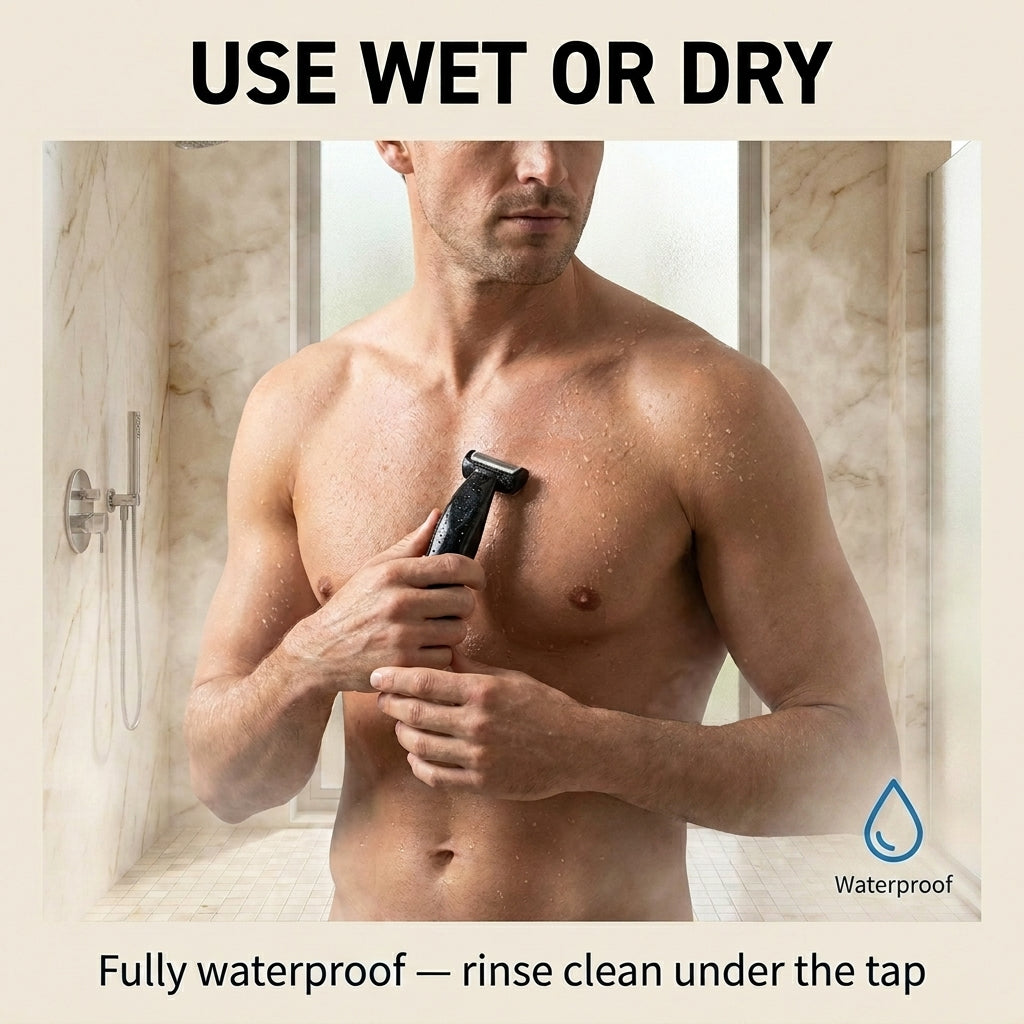 The Arc Back & Body Shaver – Curved Handle, Wet & Dry, Rechargeable