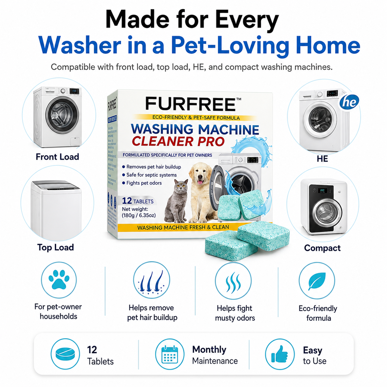 FurFree™ Washing Machine Cleaner Pro