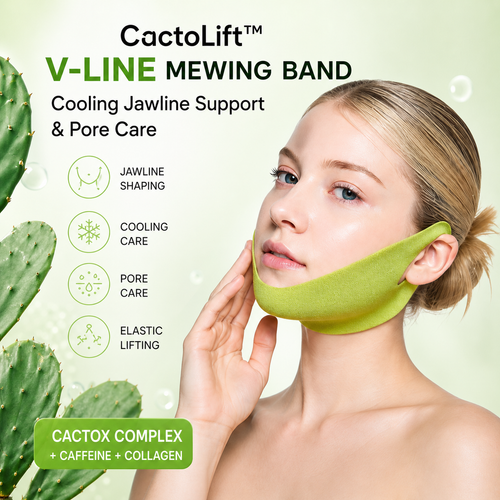 CactoLift™ V-Line Mewing Band – Cooling Jawline Support & Pore Care